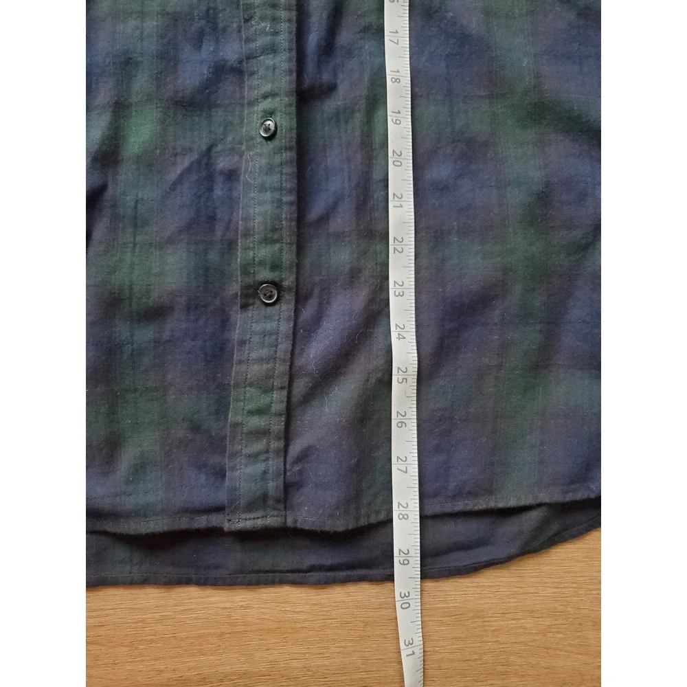 Banana Republic Mens medium Untucked Slim Fit Flannel, Plaid Cotton-blend